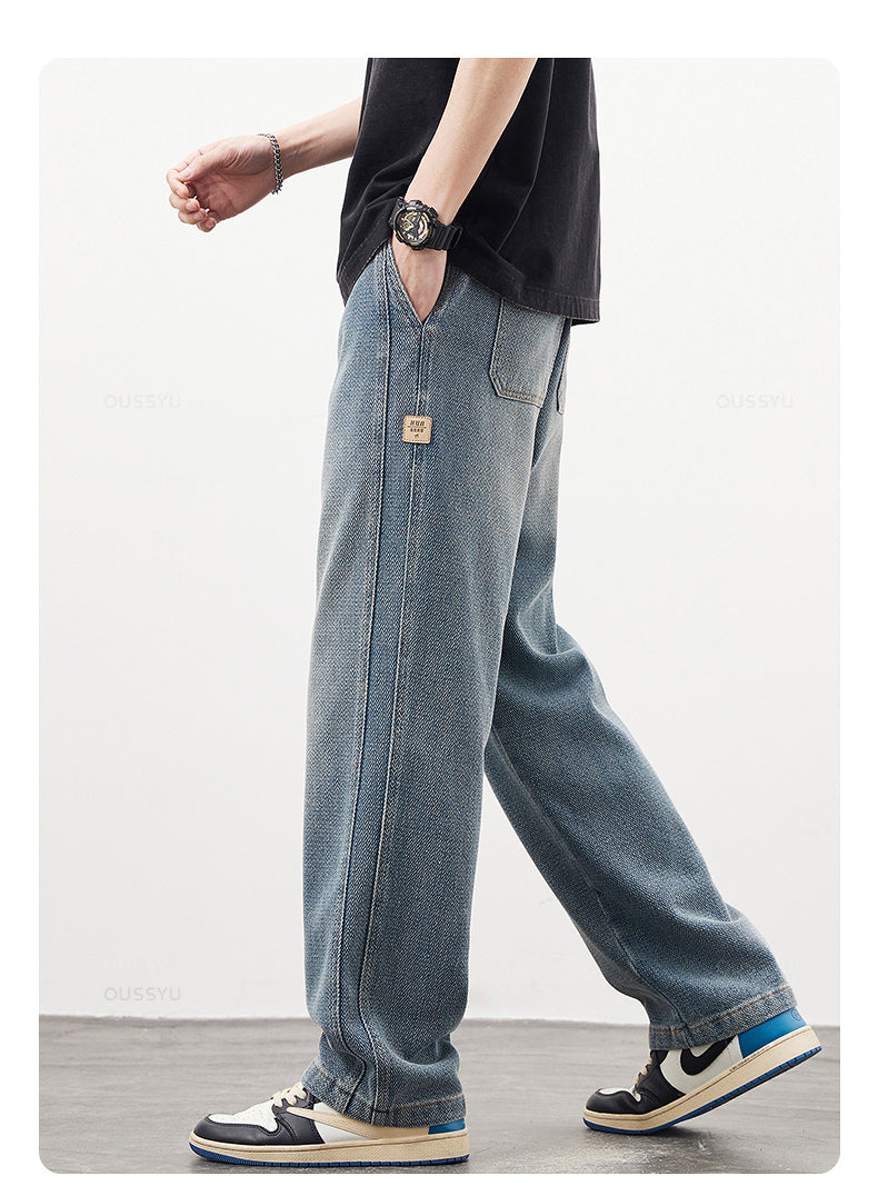 Herren-Jeans mit geradem Bein aus Premium-Baumwolle